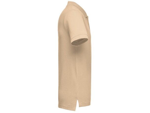 Polo Adam de algodón piqué cardado con cuello canalé Marrón claro detalle 68