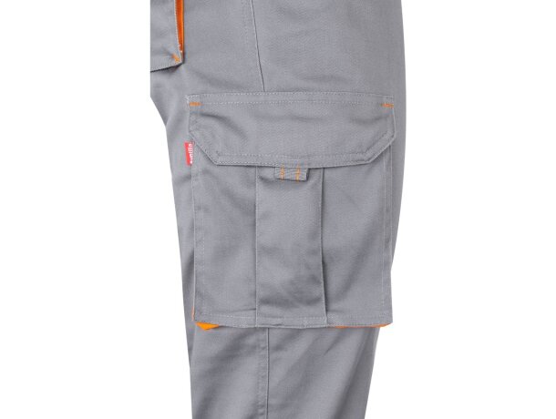Pantalón de sarga multibolsillos bicolor VL Hypnos Gris/Naranja detalle 55
