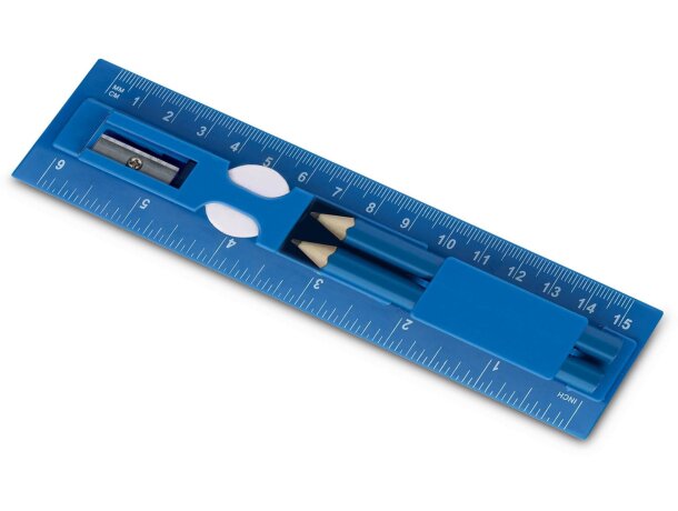 Set de escritura con regla personalizado azul Set de escritura con regla personalizado azul