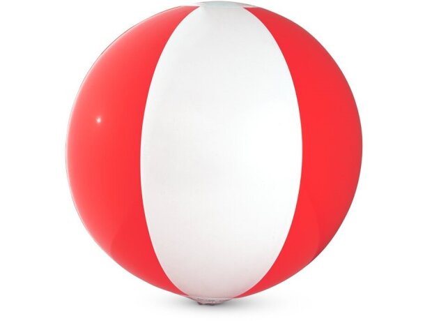Pelotas playa plástico pvc con combinado en blanco y color Hi!dea Rojo detalle 6