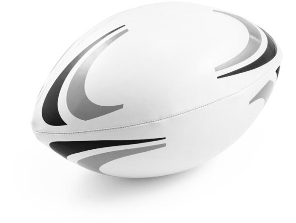 Balón de rugby lomu en pvc talla 4 con detalles en gris y negro Gris claro detalle 2