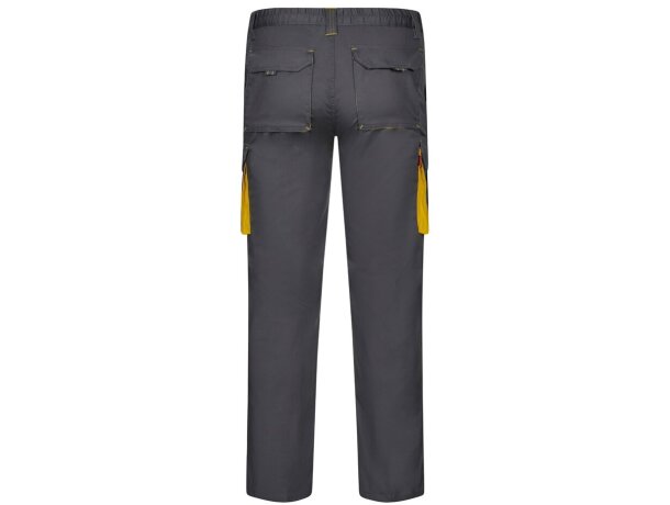 Pantalón elástico bicolor fides con seis bolsillos funcionales Gris/Amarillo detalle 62
