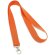 lanyard de poliester con mosqueton personalizada naranja