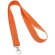 Lanyard Lariat con mosquetón para personalizar naranja