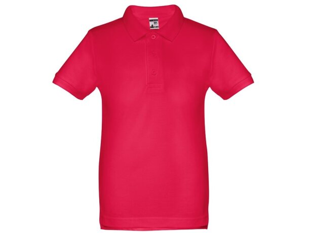 Polo Adam Kids de algodón para niños con cuello canalé Rojo detalle 19