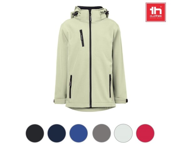 Chaqueta softshell infantil Zagreb Kids con capucha desmontable detalle 2
