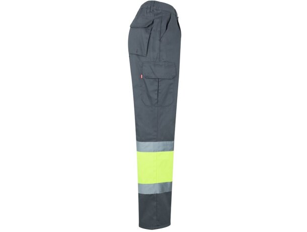 Pantalón multibolsillos bicolor poseidon con reflectantes Gris/Amarillo detalle 31