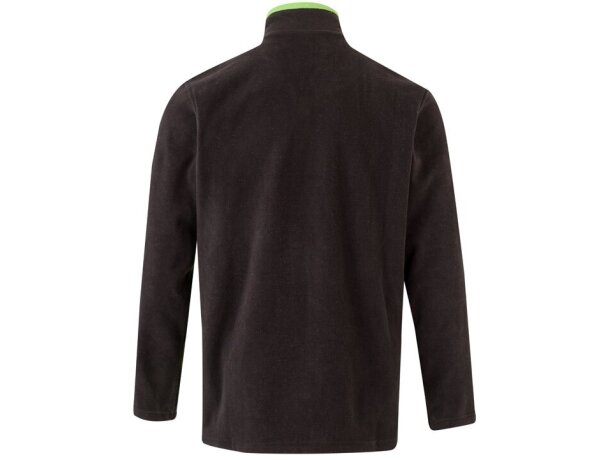 Chaqueta polar bicolor Geras con cinco bolsillos y cremallera Negro/Verde detalle 9