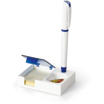 Portabolígrafo para escritorio con notas personalizada azul Portabolígrafo para escritorio con notas personalizada azul