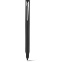 Bolígrafo de aluminio con clip brillante negro