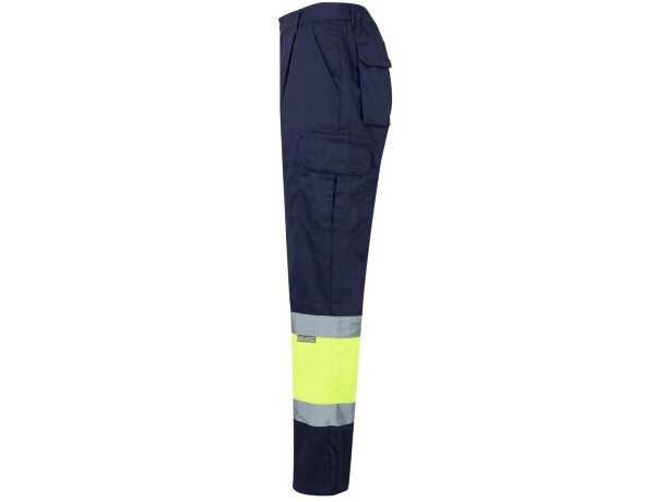 Pantalón de sarga bicolor VL Athena con bandas reflectantes Azul marino/Amarillo detalle 45