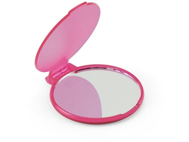 Espejo de maquillaje redondo rosa