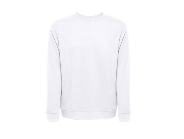 Sudadera unisex Colombo en algodón blanco con felpa italiana Blanco detalle 3