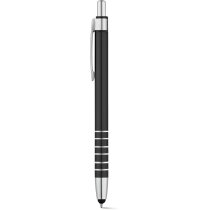 Bolígrafo fino de aluminio con puntero personalizado negro Bolígrafo fino de aluminio con puntero personalizado negro