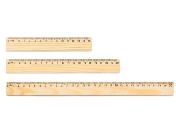 Regla de madera de pino Wesley 20 con escala de 20 cm detalle 2