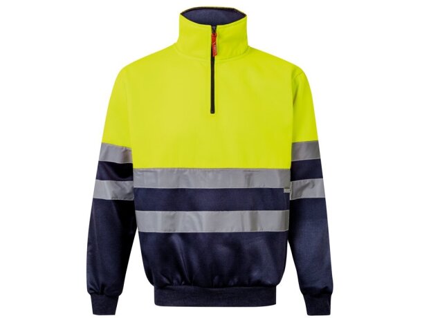 Sudadera alta visibilidad Thor Large bicolor polar reflectante Azul marino/Amarillo detalle 13