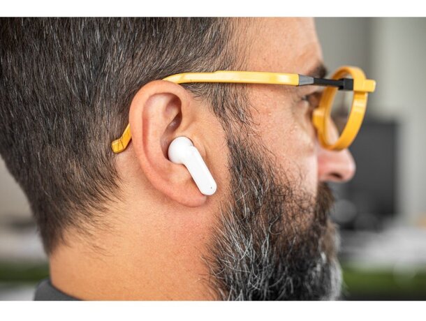 Auriculares inalámbricos burton en abs reciclado bluetooth 5.3 Blanco detalle 6