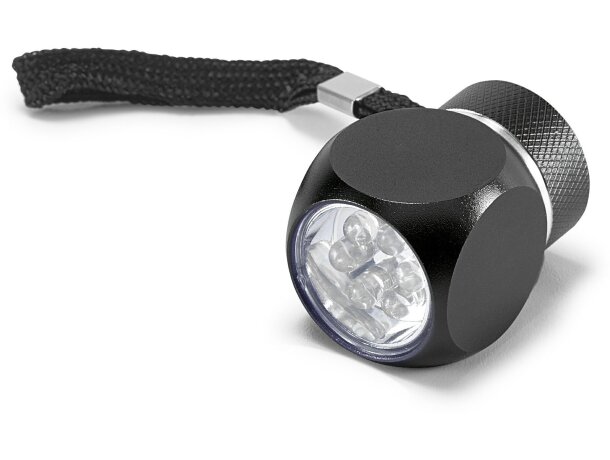 Linterna de 6 leds con forma de cubo economica negra