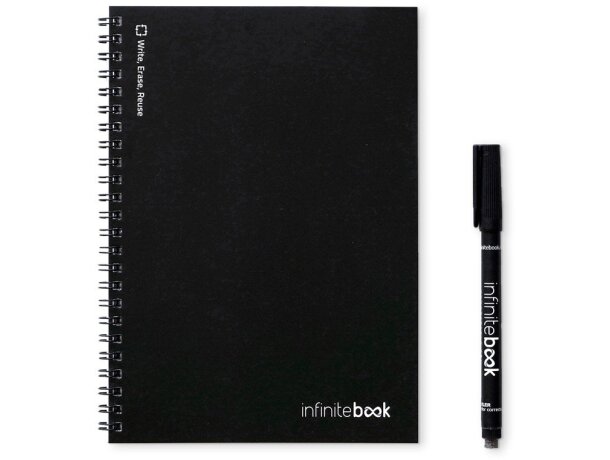Libreta infinitebook lined a5 con hojas de pizarra reutilizables Negro detalle 10