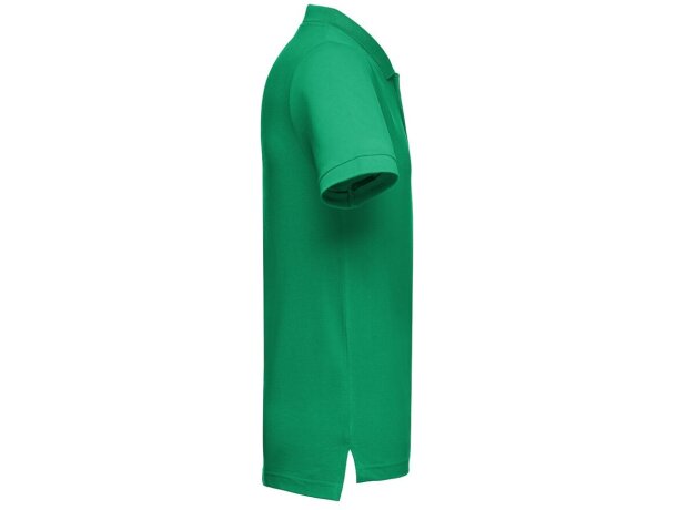 Polo Adam de algodón piqué cardado con cuello canalé Verde detalle 74