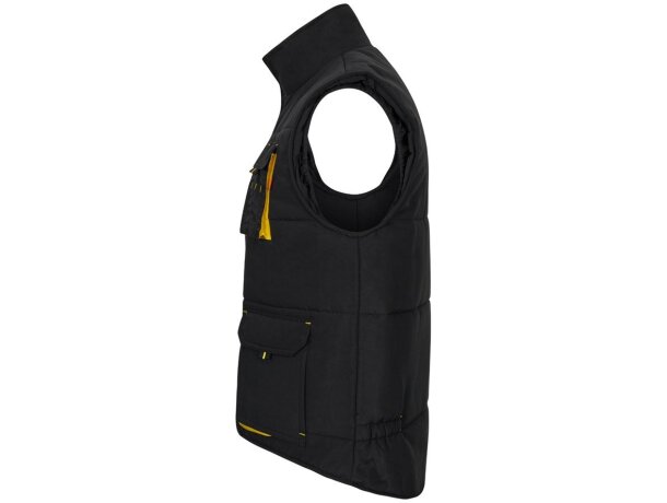 Chaleco acolchado bicolor multibolsillos unisex VL Nergal Negro/Amarillo detalle 66