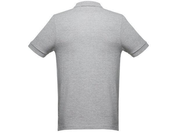Polo hombre THC Monaco II en algodón 240g/m² con cuello canalé Gris claro matizado detalle 2