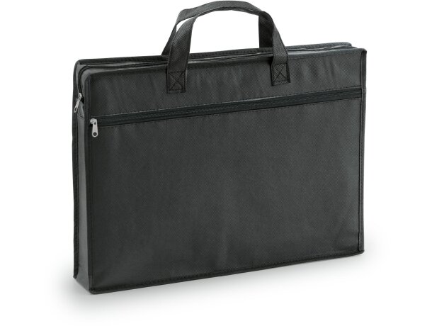 Maletín portadocumentos non woven con base semirrígida personalizado negro Maletín portadocumentos non woven con base semirrígida personalizado negro