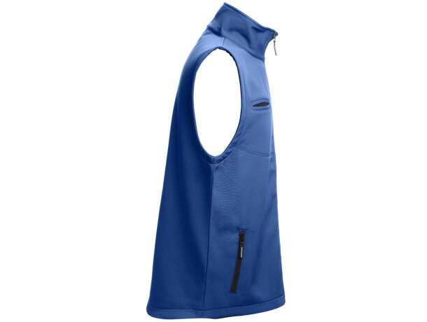 Chaleco softshell Baku unisex repelente al agua Azul royal detalle 4