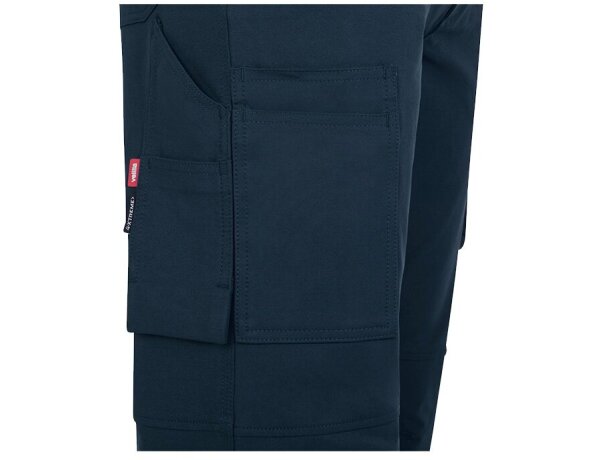 Pantalones nymphs de sarga elastica multiestiramiento 8 bolsillos Azul petróleo detalle 7