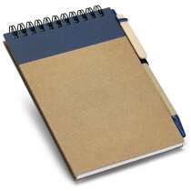 Bloc de notas pequeño con bolígrafo reciclado personalizada azul Bloc de notas pequeño con bolígrafo reciclado personalizada azul