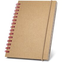 Libretas ecológicas promocionales Marlowe con banda elástica y anillas
