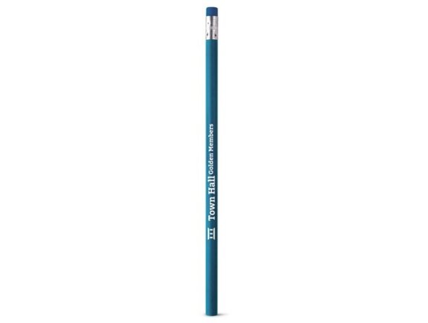 Lápiz merchandising con goma de colores azul claro