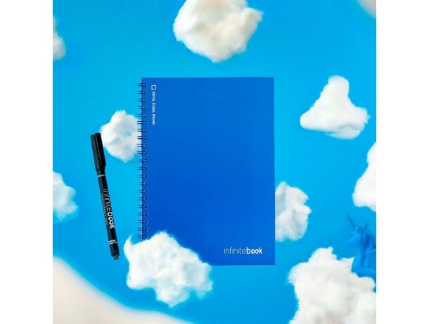 Libreta infinitebook plain a5 con páginas borrables reutilizables Azul royal detalle 10