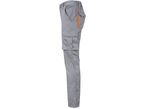 Pantalón de sarga multibolsillos bicolor VL Hypnos Gris/Naranja detalle 53