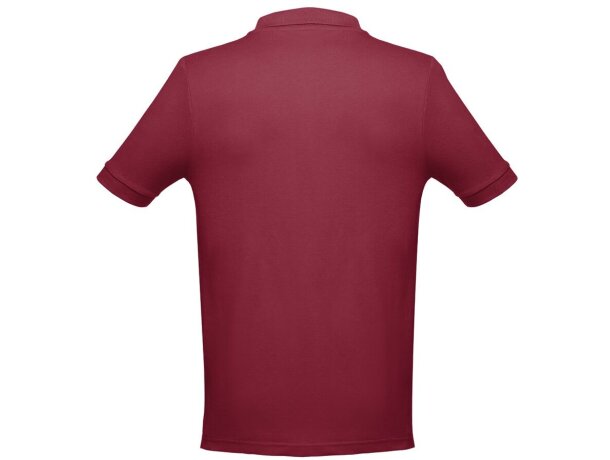 Polo Adam de algodón piqué cardado con cuello canalé Burdeos detalle 51