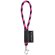 Lanyard tube short poliamida con mosquetón de 9 mm Negro/Rosa