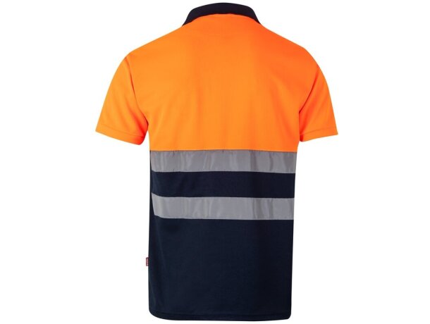 Polo alta visibilidad Cupid Large bicolor manga corta 4XL 5XL Azul marino/Naranja detalle 15