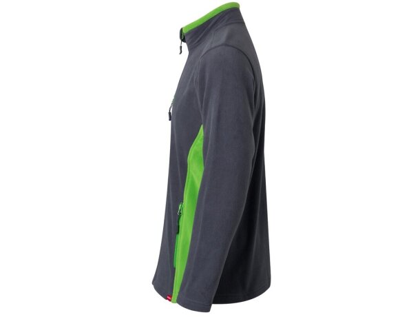 Chaqueta polar bicolor Geras con cinco bolsillos y cremallera Gris/Verde detalle 3