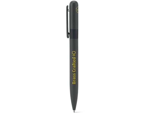 Bolígrafo elsie round metal reciclado 60% con clip metálico Gun metal detalle 5
