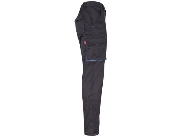 Pantalón elástico bicolor fides con seis bolsillos funcionales Gris/Azul claro detalle 32
