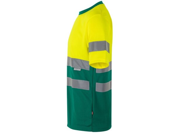 Camiseta técnica bicolor Brahma alta visibilidad EN20471 Verde/Amarillo detalle 7