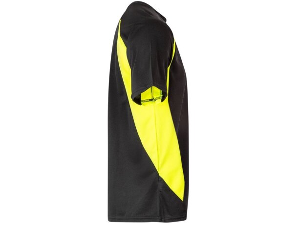 Camiseta técnica ojo de pájaro bicolor VL Slayer Negro/Amarillo detalle 27