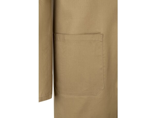 Blusa de sarga Danu unisex con cinturón y bolsillos Natural detalle 5