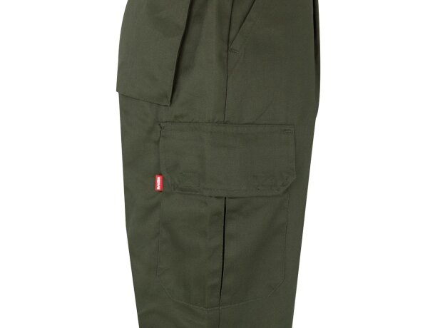 Pantalón de sarga bicolor VL Athena con bandas reflectantes Verde militar/Amarillo detalle 11