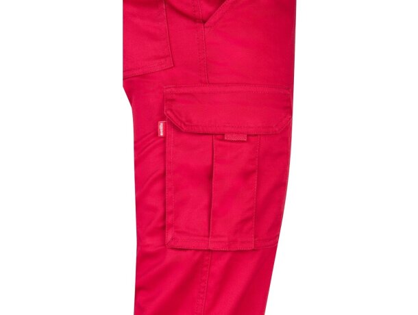Pantalón lugh multibolsillos elástico con bolsillos de fuelle Rojo detalle 41