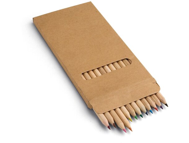Estuche de cartón con 12 lápices de color para empresas Estuche de cartón con 12 lápices de color para empresas