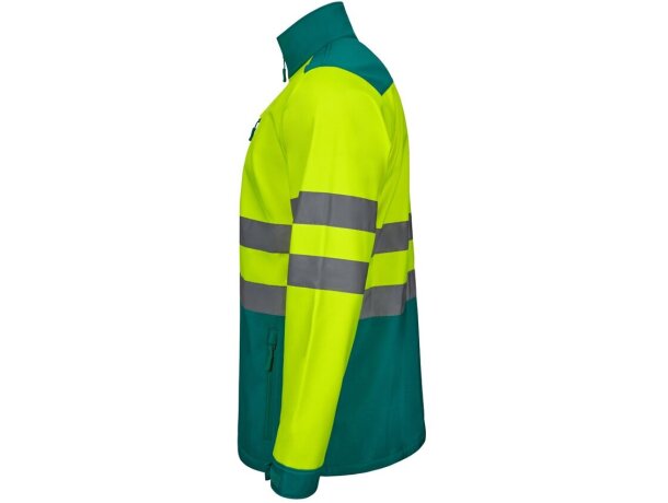Chaqueta soft shell bicolor hestia large alta visibilidad Verde/Amarillo detalle 6