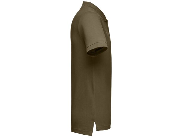 Polo Adam de algodón piqué cardado con cuello canalé Verde militar detalle 28