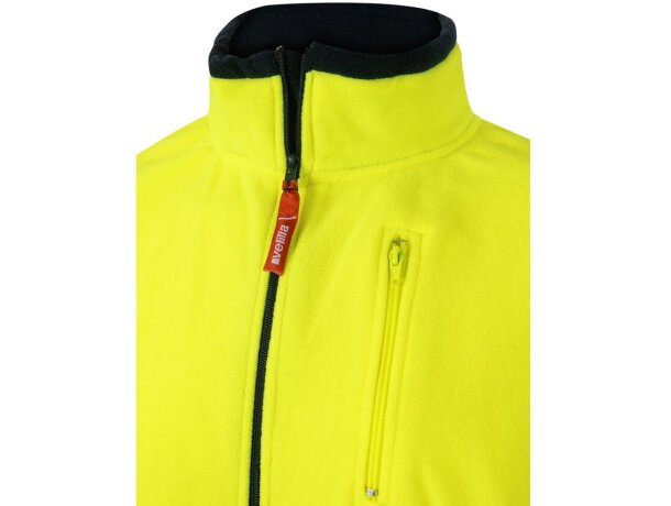Chaqueta polar bicolor Eros con bandas reflectantes EN20471 Azul marino/Amarillo detalle 54