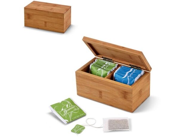 Caja Burdock de madera para 20 infusioes